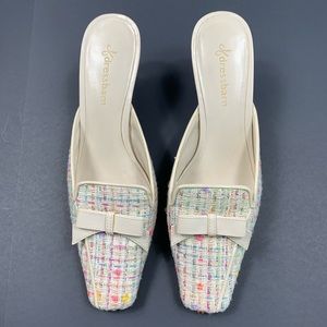 Dress Barn Tweed Mules Slip On in Spring Colors Size 7 M